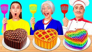 Minä vs Mummo Ruoanlaittohaaste | Hauskoja Keittiöhakkeja Fun Teen