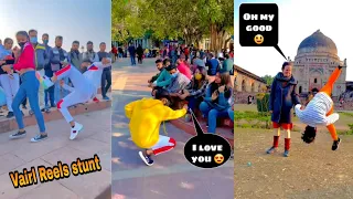 Girls Reaction vs Public Reaction| Instagram Reels Stunts Flips Reel Video