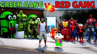 Franklin RED Gang Vs Shinchan GREEN  Gang Whose Team Is Strongest In GTA 5!