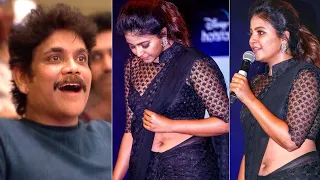 అమ్మ దొంగ😍: Nagarjuna CUTE Reaction Towards Actress Anjali | Actress Anjali H0T Looks In Black Saree