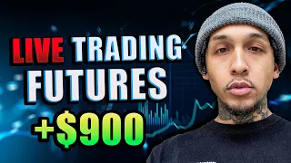+$900 Profit - Live Day Trading Futures Topstep Funded Account!