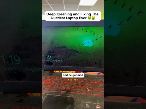 Deep cleaning and fixing the Dustiest Laptop Ever 🤢🤮 #shorts #asus #laptop #apple #iphone #fyp