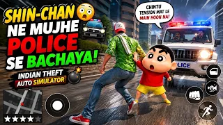 Shin-chan Ne Mujhe Police Se Bachaya 😳🚔 | Indian Theft Auto Simulator 💣📝 #viral 