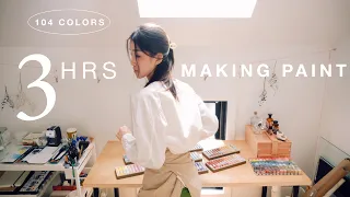 MAKING PAINT: 104 COLORS (3 hours of art asmr)