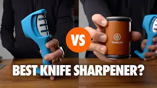 Pull-Through vs Rolling Knife Sharpener? Which is the BEST! Gorilla Grip vs Tumbler Sharpener