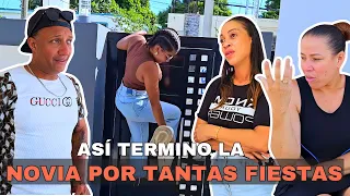 Fuera de casa, la tía  cansada de sus noches de fiesta