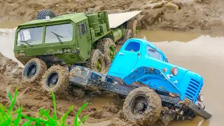 RC Car King Kong vs Military Truck 8x8 Stuck in the Mud Crazy Challenge