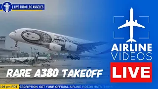 RARE Emirates A380 TAKEOFF!