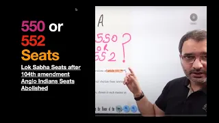 Lok Sabha  Maximum number of Seats 550 or 552 after 104th Amendment