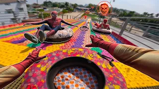 What If 4 Spider-Man Bros Meet Worker Serbian In Abandoned Park ( POV Exploration )