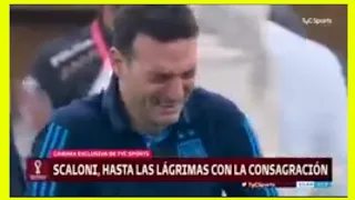 SCALONI se "QUIEBRA EN LAGRIMAS" como NUNCA LO VISTE 🔥 #messi #campeones #qatar2022 #scaloni