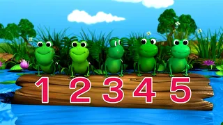 ぴょんぴょん！5ひきのカエル🐸🌼 | 童謡と子供の歌 | 教育アニメ -リトルベイビーバム | 知育動画 | Little Baby Bum Japanese