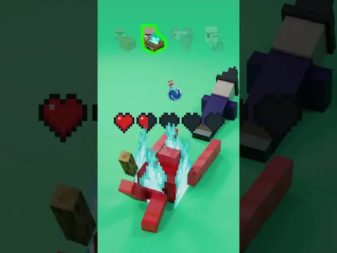 Minecraft Mobs vs Iron Golem The Hero Satisfying 3D Fluid and Cloth Simulation