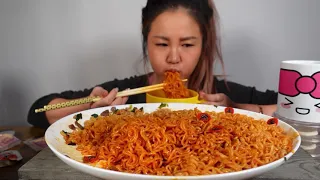 ASMR NEW!! STIR FRIED SHIN RAMEN NOODLES l EATING SOUNDS