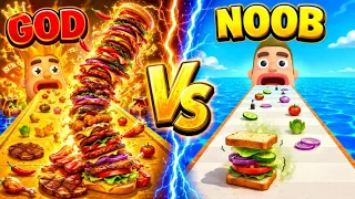 Sandwich Runner : NOOB Burger VS GOD Burger 🍔🌮 #shorts #gameplay 