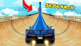 СПУСК БЕЗ ТОРМОЗОВ ПО МЕГА ТРАМПЛИНУ В ГТА 5 - ЭКСПЕРИМЕНТ В GTA 5