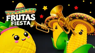 ¡Un Poco Loco, Loco Loco! 🌽🌽🎺 Canciones Infantiles | Frutas Bailarinas Cumbia | Frutas Fiesta