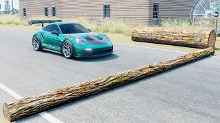 Mobil vs Fallen Tree #19 - BeamNG Drive