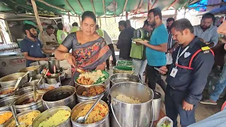 Hyderabad Famous Anuradha Debi Serves Best Roadside Meal | Non Veg Thali 100 Rs | Indian Street Food