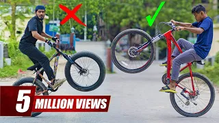 কি ভাবে সাইকেল দিয়ে সামনের চাকা তুলবেন ? How To Wheelie Fat Bike - Better Wheelies In 1 Day