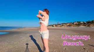 Morning on the ocean beach. My life in Uruguay. Travel. Mila Naturist.