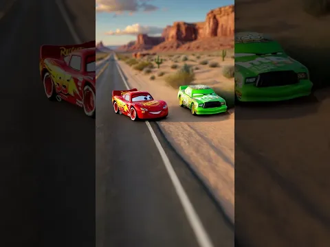 Lightning McQueen vs Chick Hicks — The Rivalry Begins on Route 66! 🏎️🔥 #McQueen #CarsToysMovies