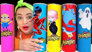 YumYum Mukbang 손가락 가족 노래 먹는 비디오 Eating Pringles Magic