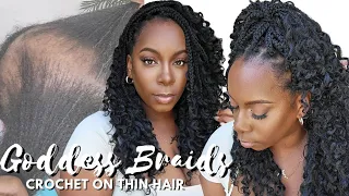 📢 BEST Crochet for THIN HAIR! 1hr Goddess Braids Install HACK 🚫 NO Tension NO Rubber Bands Toyotress