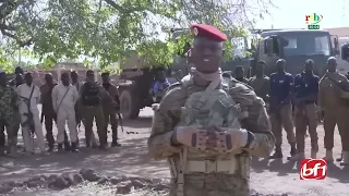 Burkina-Solenzo: le président Ibrahim Traoré galvanise les combattants au front