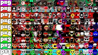 True Phases 1-9 All in One - All Characters Together in Incredibox Sprunki