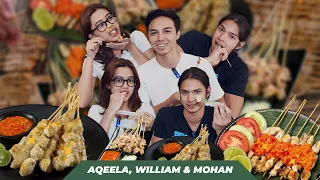 MUKBANG SATE TAICHAN 130 TUSUK - Feat. ARYA MOHAN & WILLIAM ROBERTS