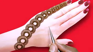 easy back hand gold ki Mehndi design||new simple Arabic jewellery Mehndi trick||latest henna design