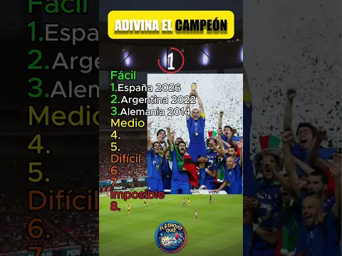¿Puedes ADIVINAR los 8 CAMPEONES del MUNDIAL? ⚽👑