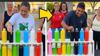 Jogo da garrafa acerte a cor #challenge #jogo #streetgames #