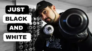How I paint realistic mountains with black and white spray paint - Spray Paint Art by TomWellyWells