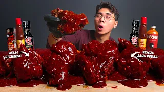 KAPOK!! MUKBANG AYAM RICHEESE LVL 5 DITAMBAH SEMUA SAUS PEDAS SEKALIGUS!! PERUT PANAS!!🥵