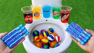 Basketball VS Coca Cola Zero, Mtn Dew, Fanta, Powerade, Fruko and Mentos in the toilet
