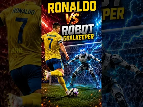 Ronaldo vs Robot Goalkeeper! Who Will Win? 🤖⚽ #shorts #ronaldo