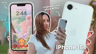 iPhone 16e (white) 🤍✨ aesthetic unboxing, iPhone 16 Plus comparison & accessories, cheapest iPhone