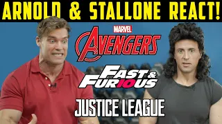 1980's Arnold & Stallone REACT to MODERN ACTION MOVIES | @buffdudes