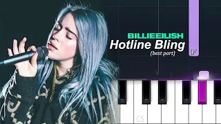 Billie Eilish - Hotline Bling (best part looped) | Piano Tutorial