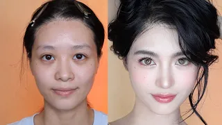 甜美混血感日系淡妆教程🌸 减龄妆感修容思路｜夏日轻透无粉底底妆 不惧口罩！| April的草莓啊