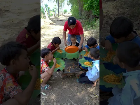 Outdoorfood U Are So Kind My Brother Share Food In Forest #survival #camping #forest #outdoor
