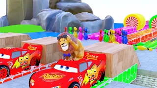 Long Slide 3D Game With Buffalo Monkey Lion Hippopotamus Zebra | Zoova 3D