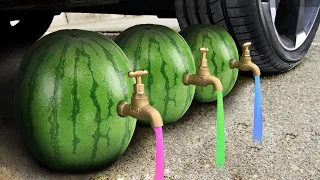 Experiment Car vs WaterMelon Juice | Crushing Crunchy & Soft Things by Car