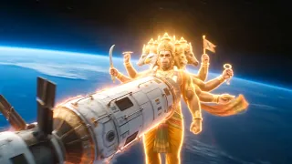 अंतरिक्ष स्टेशन   शून्य गुरुत्वाकर्षण युद्ध  महाबली हनुमान बनाम महा रोबोट 🚀🔥_4K