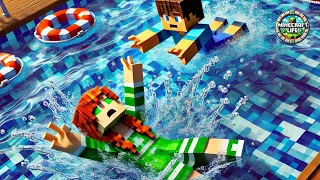 Alex almost Drowns while Learning to Swim - Minecraft Animation - Steve and Alex Life Story