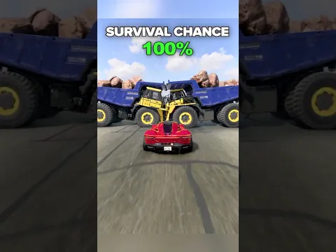 Which Car Can Fit Between Two Moving Dumptrucks⚠️ 💥