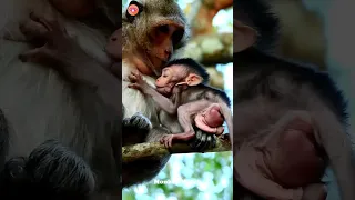 Adorable newborn baby monkey so lovely