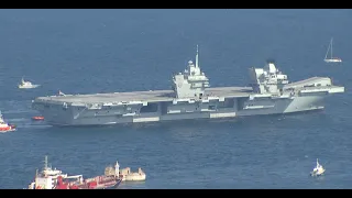 UK's new flagship aircraft carrier HMS Prince of Wales arrives in Gibraltar